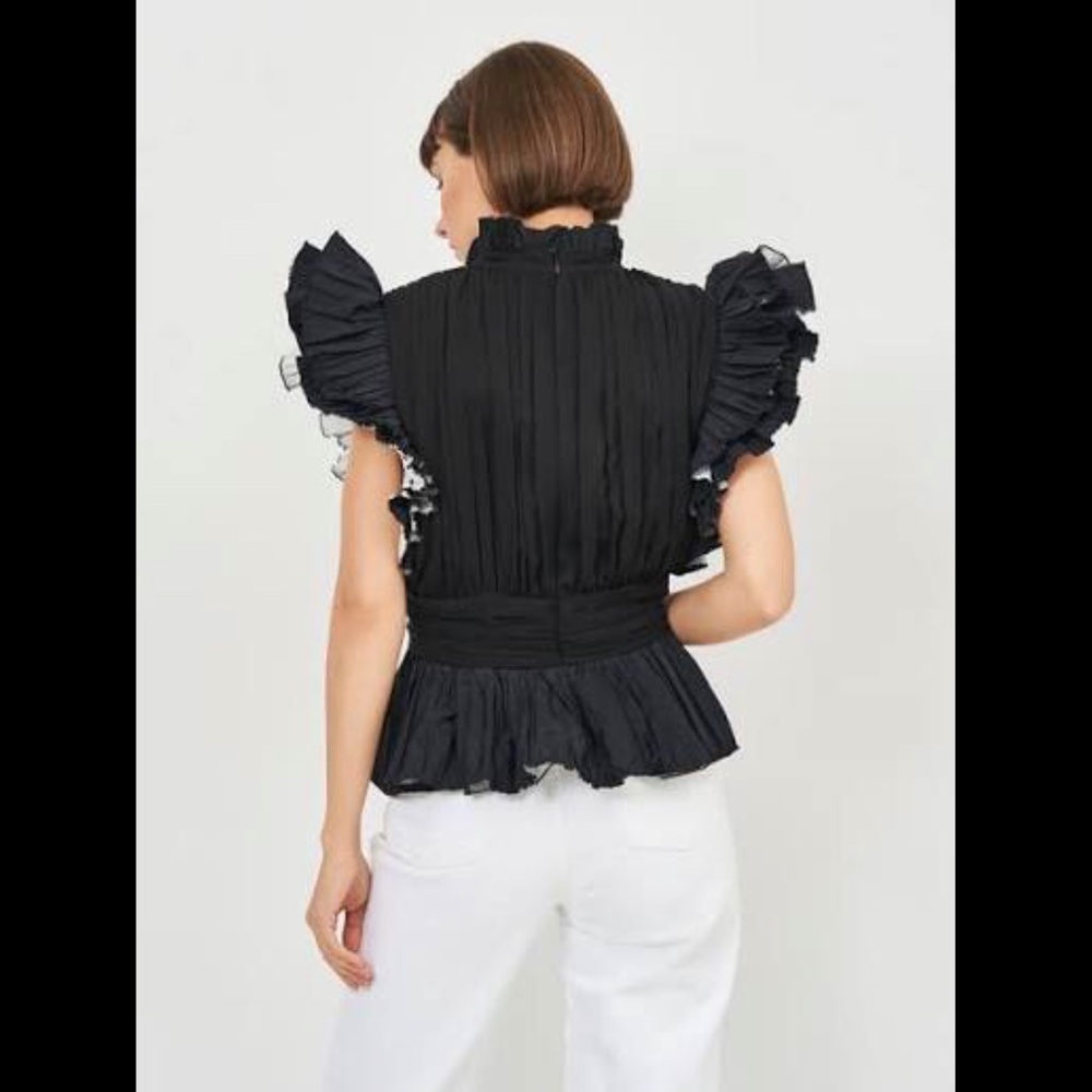 Zara Ruffled Sleeve Top - Picture 2 of 10